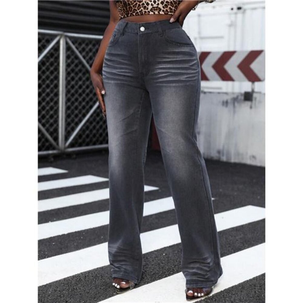 High Waist Straight Leg Jeans